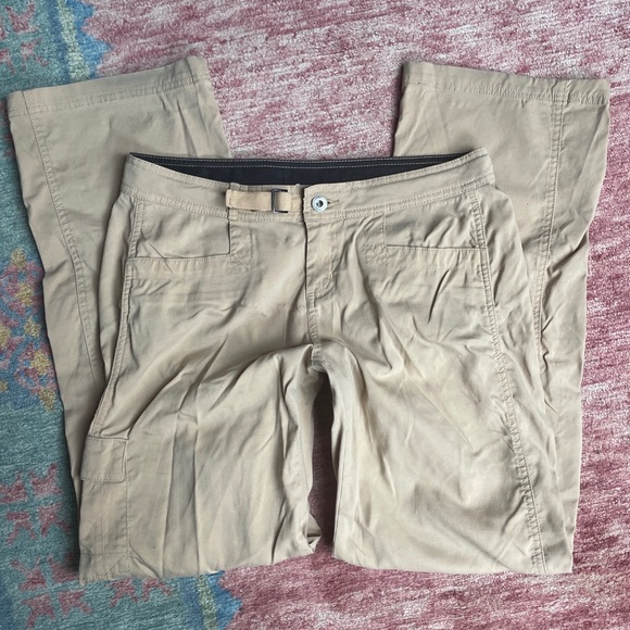prAna Stretch Zion Straight Men's Khaki Tan Nylon Hiking Utility Tech Pants Sz S - Picture 1 of 6